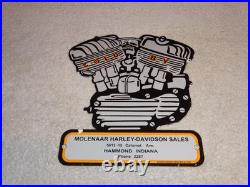 Vintage 1941 Harley Davidson Motorcycle Sales Porcelain Metal Gasoline Oil Sign
