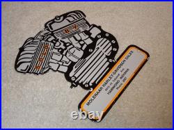 Vintage 1941 Harley Davidson Motorcycle Sales Porcelain Metal Gasoline Oil Sign