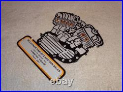 Vintage 1941 Harley Davidson Motorcycle Sales Porcelain Metal Gasoline Oil Sign