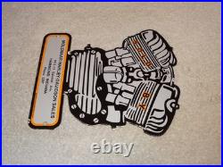 Vintage 1941 Harley Davidson Motorcycle Sales Porcelain Metal Gasoline Oil Sign