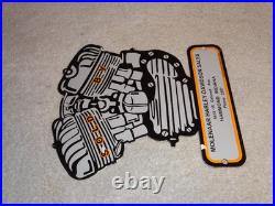 Vintage 1941 Harley Davidson Motorcycle Sales Porcelain Metal Gasoline Oil Sign