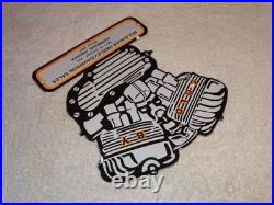 Vintage 1941 Harley Davidson Motorcycle Sales Porcelain Metal Gasoline Oil Sign