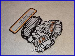 Vintage 1941 Harley Davidson Motorcycle Sales Porcelain Metal Gasoline Oil Sign