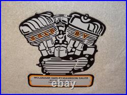 Vintage 1941 Harley Davidson Motorcycle Sales Porcelain Metal Gasoline Oil Sign