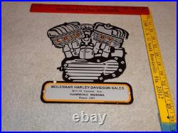 Vintage 1941 Harley Davidson Motorcycle Sales Porcelain Metal Gasoline Oil Sign