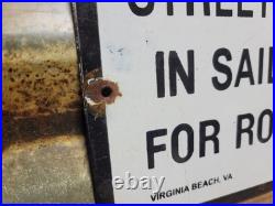 Vintage 1942 Sailor Porcelain Sign Old Hotel Virginia Beach Street Girls Brothel