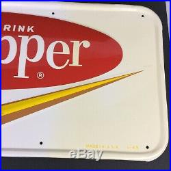 Vintage 1943 Dr Pepper Soda Advertising Metal Sign G-43 Excellent Condition USA