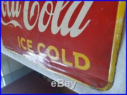 Vintage 1946 DRINK ICE COLD COCA COLA COKE metal sign. 29.25 x 19.25 NO RESERVE