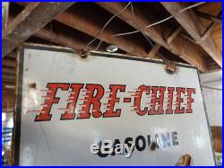 Vintage 1946 Texaco Fire Chief Gasoline Gas Pump Plate 18 Porcelain Metal Sign