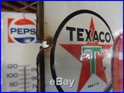 Vintage 1946 Texaco Fire Chief Gasoline Gas Pump Plate 18 Porcelain Metal Sign