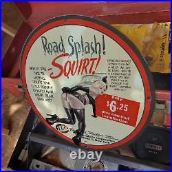 Vintage 1947 Trico''Road Splash'' Squirt Porcelain Gas & Oil Metal Sign