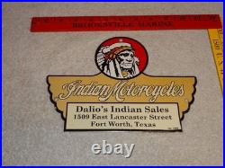 Vintage 1948 Indian Motorcycles Sales+ Service Porcelain Metal Gasoline Oil Sign Vintage 1948 Indian Motorcycles Sales+ Service Porcelain Metal Gasoline Oil Sign