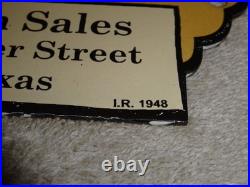 Vintage 1948 Indian Motorcycles Sales+ Service Porcelain Metal Gasoline Oil Sign