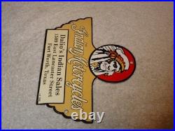 Vintage 1948 Indian Motorcycles Sales+ Service Porcelain Metal Gasoline Oil Sign