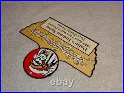 Vintage 1948 Indian Motorcycles Sales+ Service Porcelain Metal Gasoline Oil Sign