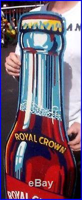 Vintage 1949 Early RC Royal Crown Tall Vertical Metal Soda Pop Bottle Sign 59x16