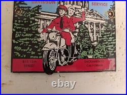 Vintage 1949 Harley-davidson Motorcycle Dealer Porcelain Metal Sign
