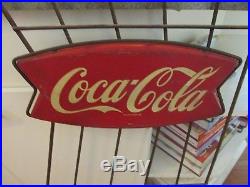 Vintage 1950-60s Original Drink Coca Cola Coke Metal Sign with Stand Racks