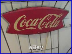 Vintage 1950-60s Original Drink Coca Cola Coke Metal Sign with Stand Racks