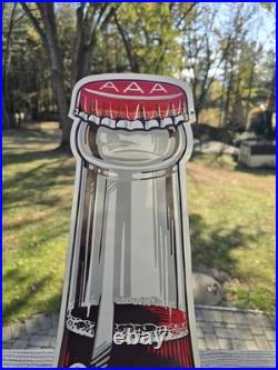 Vintage 1950'S Die Cut Metal Triple AAA Root Beer Bottle Sign Excellent
