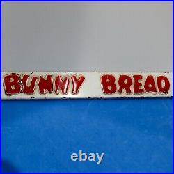 Vintage 1950's Bunny Bread Metal Advertising Sign, Rack Door Push