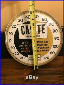 Vintage 1950's Casite Motor Oil Gas Station 12 Metal Thermometer Signworks