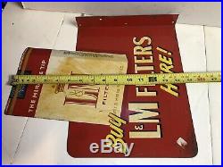 Vintage 1950's Chesterfield L&M Cigarettes Tobacco 2 Sided 15 Metal Flange Sign