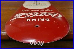 Vintage 1950's Coca Cola Coke Soda 30 Metal Cigar Shaped Thermometer Sign Works