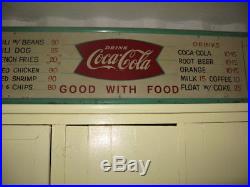 Vintage 1950's Coca Cola Fountain Service Metal 8ft Diner's Menu Sign