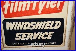 Vintage 1950's Film Fyter Windshield Service 20 Metal Gas Station Cabinet Sign