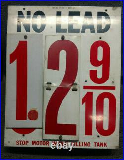 Vintage 1950's Gas Service Station Metal Sign Price Flip Numbers 0 To 9