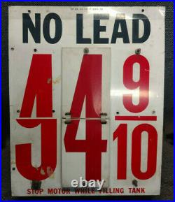 Vintage 1950's Gas Service Station Metal Sign Price Flip Numbers 0 To 9