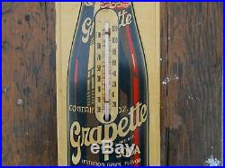 Vintage 1950's Grapette Grape Soda Embossed Metal Thermometer RARE READ