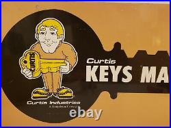 Vintage 1950's Hardware Store 2 Sided Locksmith KEYS MADE Metal Advertising Sign