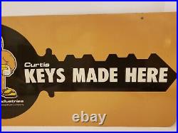 Vintage 1950's Hardware Store 2 Sided Locksmith KEYS MADE Metal Advertising Sign
