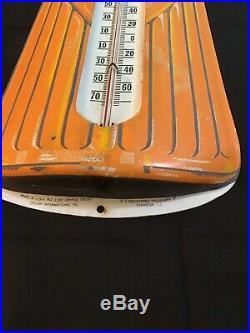 Vintage 1950's Orange Crush Soda Pop 28 3/4 Embossed Metal Thermometer Sign