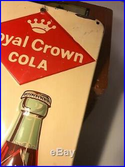 Vintage 1950's RC Royal Crown Cola Embossed Metal Thermometer Sign ByootyFull