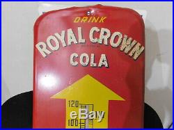 Vintage 1950's RC Royal Crown Cola Soda Pop 25 Metal Thermometer Large Sign
