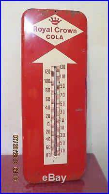 Vintage 1950's RC Royal Crown Cola Soda Pop 26 Metal Thermometer Sign