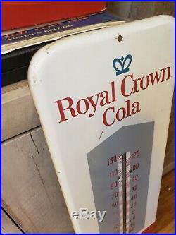 Vintage 1950's RC Royal Crown Cola Soda Pop 26 Metal Thermometer Sign Working