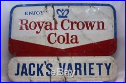 Vintage 1950's RC Royal Crown Cola Soda Pop Gas Station 52 Embossed Metal Sign