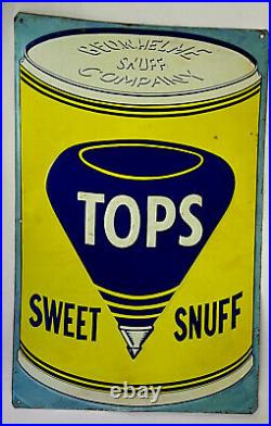 Vintage 1950's Tops Sweet Snuff Metal Sign