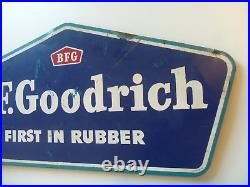 Vintage 1950s BF Goodrich Sign Gas Station Tire Display Metal Sign