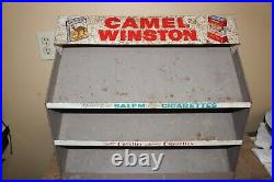 Vintage 1950s Camel Winston Cigarettes Tobacco 22 Metal Store Display Rack Sign