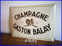 Vintage 1950s Gaston Balay Champagne French Advertising Sign 40cm x 30cm