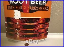 Vintage 1950s HIRES Root Beer 29 Metal Thermometer Gas Station Advertising Sign