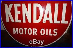 Vintage 1950s Kendall Oil Double Sided Heavy Metal Sign