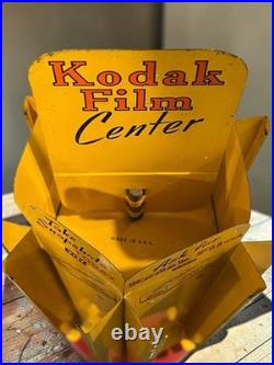 Vintage 1950s Kodak Film Center Metal Countertop Rotating Display Rack Sign 21