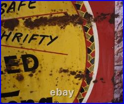 Vintage 1950s Large Nutrena Chicken Feed Embossed Metal Advertising Sign