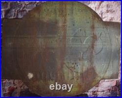 Vintage 1950s Large Nutrena Chicken Feed Embossed Metal Advertising Sign